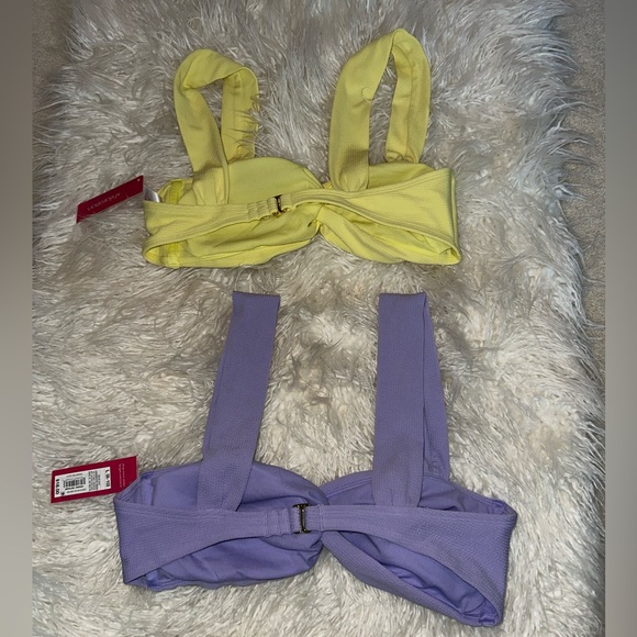 NWT - Target -Set of 2 Juniors textured twist front bralette bikini top Size L - Picture 5 of 5